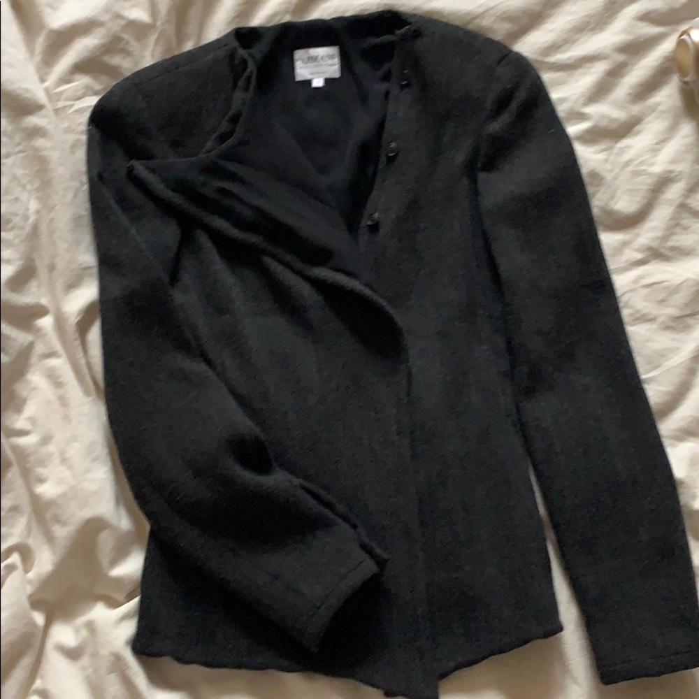 Armani Asymmetrical dark gray wool jacket slim